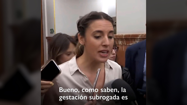 Irene Montero critica la gestación subrogada de Ana Obregón