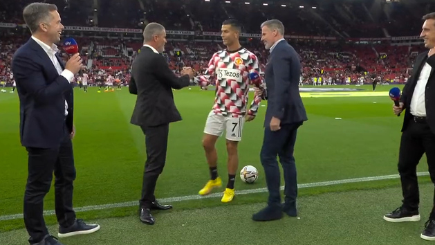 Cristiano Ronaldo Completely Ignores Jamie Carragher Before United Liverpool Game Marcatv 