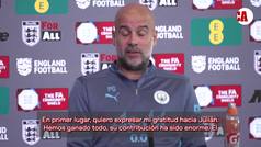 Guardiola se despide de Julin lvarez: "No s la razn, pero me dijo que quiere un nuevo desafo"