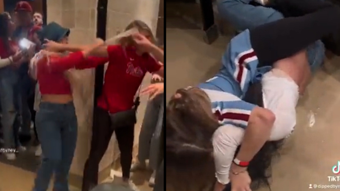 Phillies fans brawl in women's bathroom during World Series loss