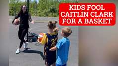 Caitlin Clark gets scored on by little kid after falling for his trick