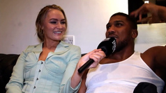 Anthony Joshua and journalist Laura Woods can't stop flirting in post-fight interview