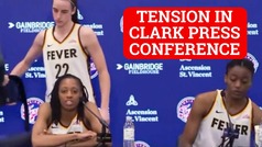 Caitlin Clark tense moment with teammate after showing up late to press conference