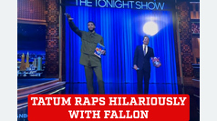 Jayson Tatum hilariously raps in a battle with Jimmy Fallon