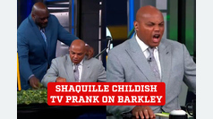 Shaquille O'Neal pulls a prank on Charles Barkley like a child on live TV