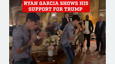 Ryan Garcia shows his support for Donald Trump with a short boxing exhibition