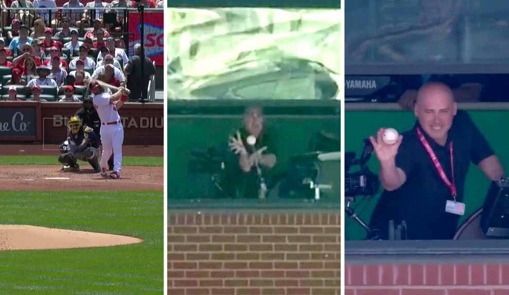El 'catch' nunca visto en la MLB: la atrap el to del rgano... sacando el brazo por una ventana!