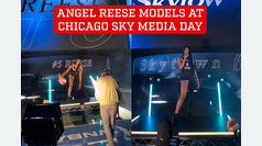 WNBA rookie Angel Reese models at Chicago Sky media day