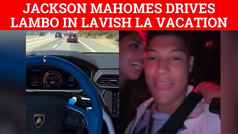 Jackson Mahomes drives Lamborghini during lavish 48 hour trip to LA 