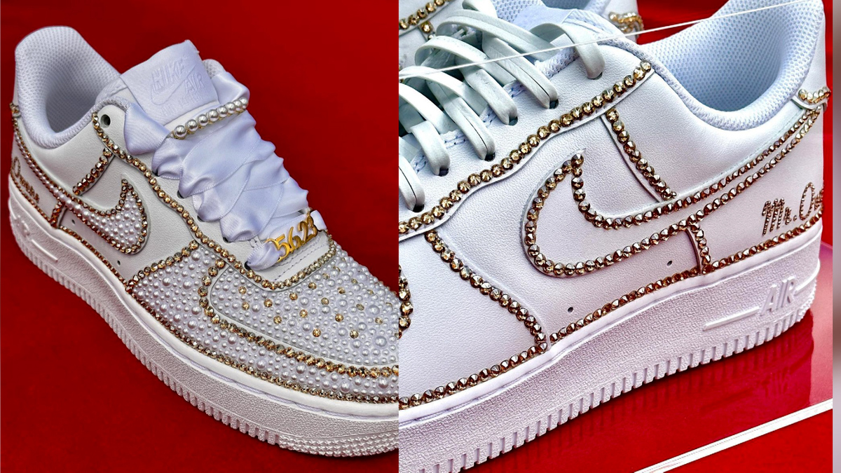 Jonathan Owens' incredible Nike sneakers made for wedding with Simone Biles: '18K-gold and 60 to make' | Marca
