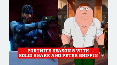 Fortnite season 5 with two new skins, Solid Snake and Peter Griffin