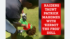 Raiders taunt Chiefs' Patrick Mahomes with 'Kermit the Frog' doll at training camp