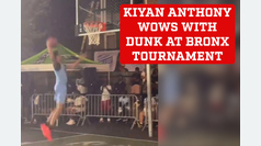 Kiyan, Carmelo Anthony's son, shines with a spectacular dunk at the Bronx tournament