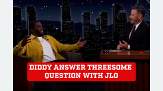 Diddy responds to provocative question about a possible threesome with JLo to Jimmy Kimmel live