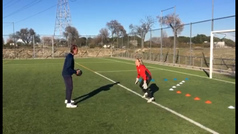 El entrenamiento del Mono Montoya a Sergio Mestre, tercer portero del Madrid, cuando era infantil... y an jugaba en el Atltico