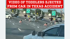 Video of toddlers in diapers after being ejected from car in Texas accident