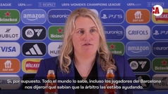 Entrenadora de Chelsea estalla por expulsin ante Barcelona en Champions Femenil: "Nos han robado"