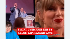 Taylor Swift isn't so keen on Travis Kelce's antics, lip reader says