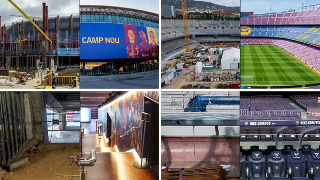 El Barça muestra el progreso de las obras del Camp Nou con impactantes comparativas