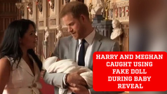 Harry and Meghan caught using a fake doll during baby reveal