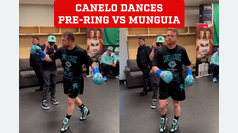 Canelo Alvarez relaxes and concentrates dancing before getting into the ring with Jaime Munguia