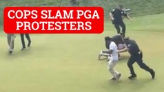 PGA Tour invaded by protesters during Scottie Scheffler?s putt on 18th hole - VIDEO