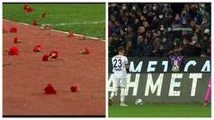 El precioso homenaje lanzando claveles a un jugador fallecido en la liga turca