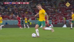 Gol de Leckie (1-0) en el Australia 1-0 Dinamarca
