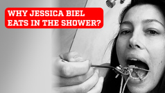 Jessica Biel explains why she has the rare practice of eating in the shower