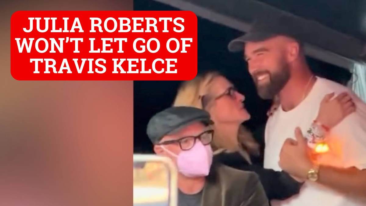 Julia Roberts gets handsy with Travis Kelce at Taylor Swift Eras Tour  concert