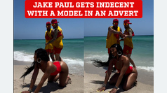 Jake Paul gets indecent with a model in a beachside video ad