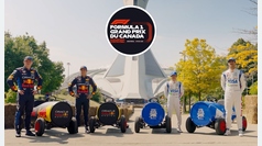 Checo y Verstappen tienen intensa lucha con Tsunoda y Ricciardo a bordo de un peculiar Red Bull