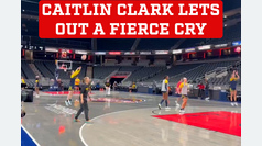 Caitlin Clark sinks deep shot and lets out fierce scream during Indiana Fever shootaround