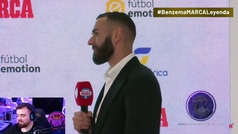 Ibai reacciona a la pregunta de Quintana a Benzema sobre su futuro