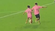 Hijos de Lionel Messi y Luis Surez se hacen cao y penal en un mano a mano