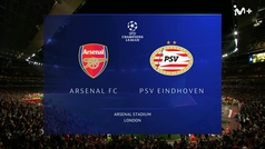 Arsenal (4) - PSV (0): resumen, resultado y goles del partido de Champions League