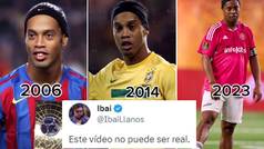 Ronaldinho publica un vídeo repasando su carrera, incluye a Porcinos... ¡y a Ibai le explota la cabe