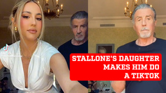 Sylvester Stallone's daughter makes him do a TikTok, Rocky's toughness is over