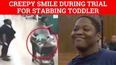 Bionca Ellis creepy smile during murder trial for stabbling toddler goes viral - VIDEO