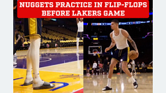 Denver Nuggets practice in flip-flops ahead of Lakers game