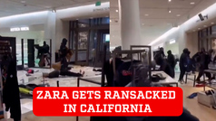 Footage shows Zara getting ransacked by huge group of people in California