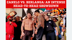 Canelo Alvarez vs Edgar Berlanga face off in intense staredown