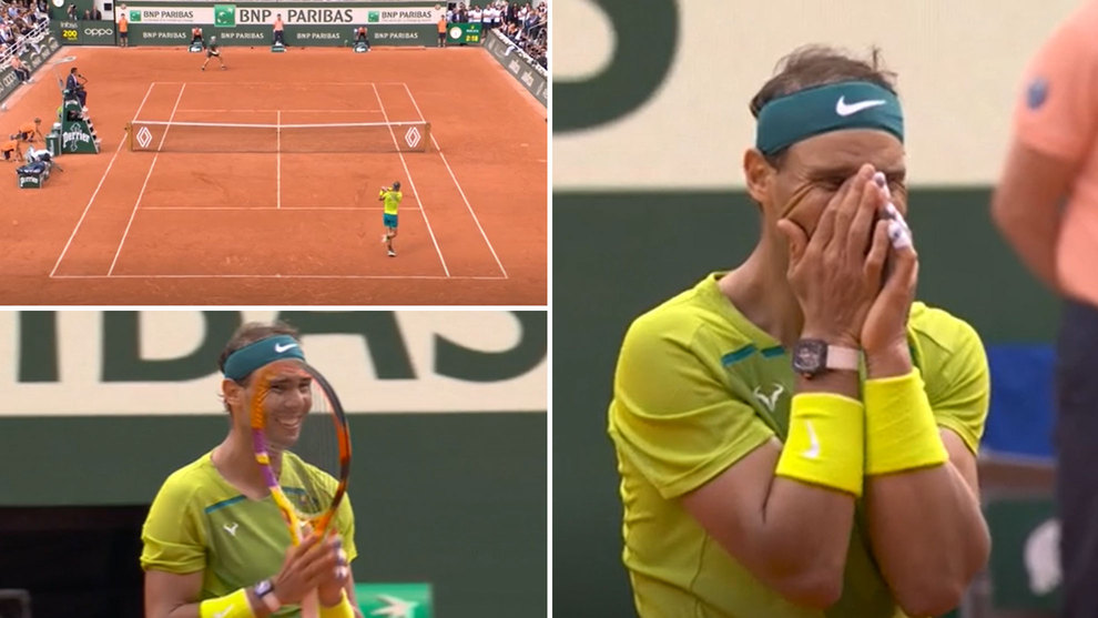 Revs paralelo a la lnea, raqueta al suelo y manos a la cara: as remat Nadal su 14 Roland Garros!
