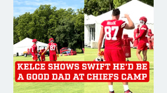 Travis Kelce shows Taylor Swift that he could be a good father with this action at Chiefs training camp