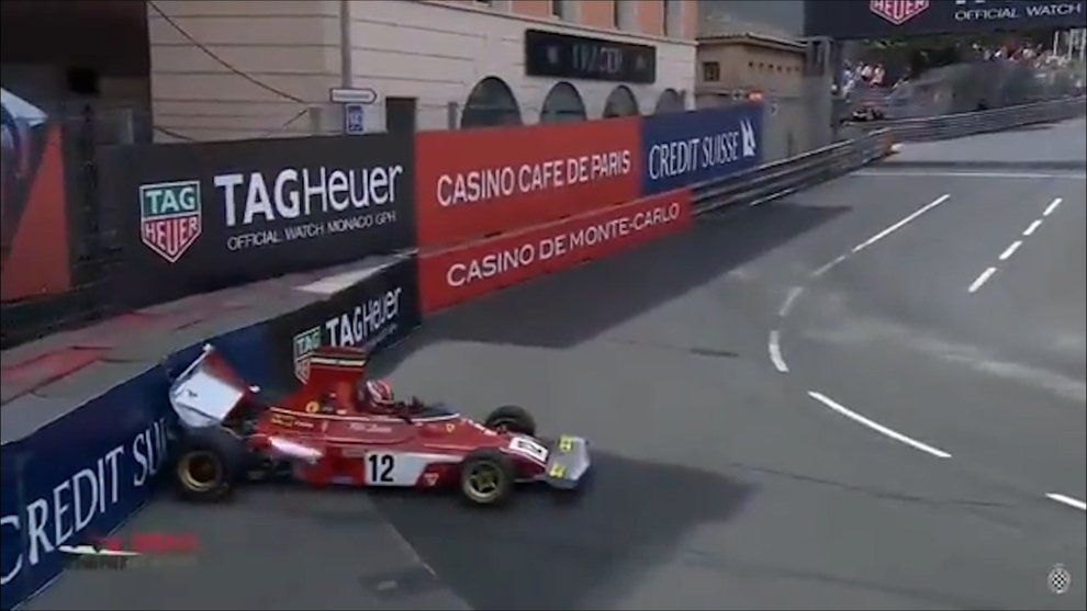 Leclerc la la en Mnaco y estrella el mtico Ferrari de Lauda