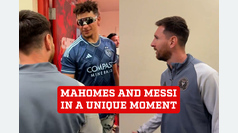 Patrick Mahomes warmly embraces Lionel Messi at Sporting KC vs Inter Miami match