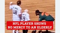 John Kelly Jr shows no mercy to an eldery in charity softball game