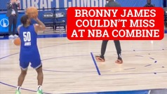 Bronny James makes 12 three pointers in a row at NBA combine