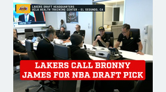 Los Angeles Lakers' call to Bronny James for NBA draft pick announcement