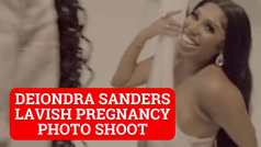 Deiondra Sanders serenaded by boyfriend Jacquees during lavish pregnancy photoshoot